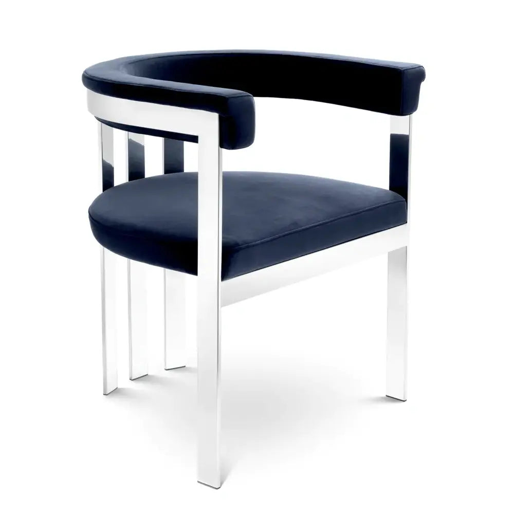 Eichholtz Clubhouse Dining Chair in Savona Midnight Blue