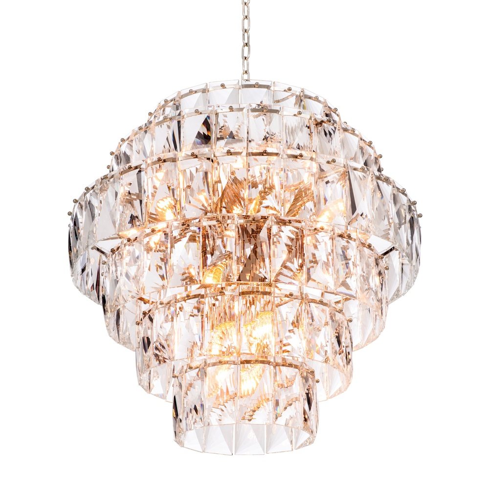 Product photograph of Eichholtz Amazone L Chandelier Nickel Finish from Olivia's