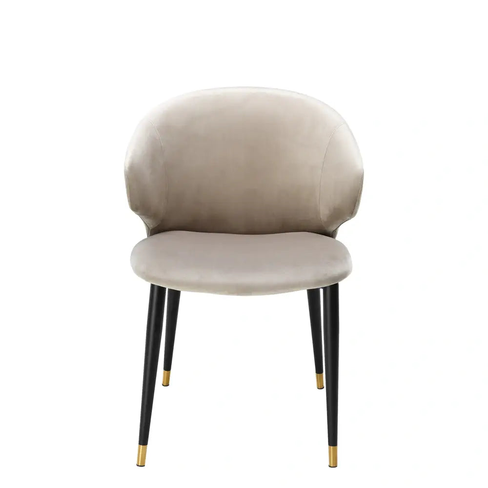 Product photograph of Eichholtz Volante Dining Chair Roche Beige Velvet With Arm from Olivia's.