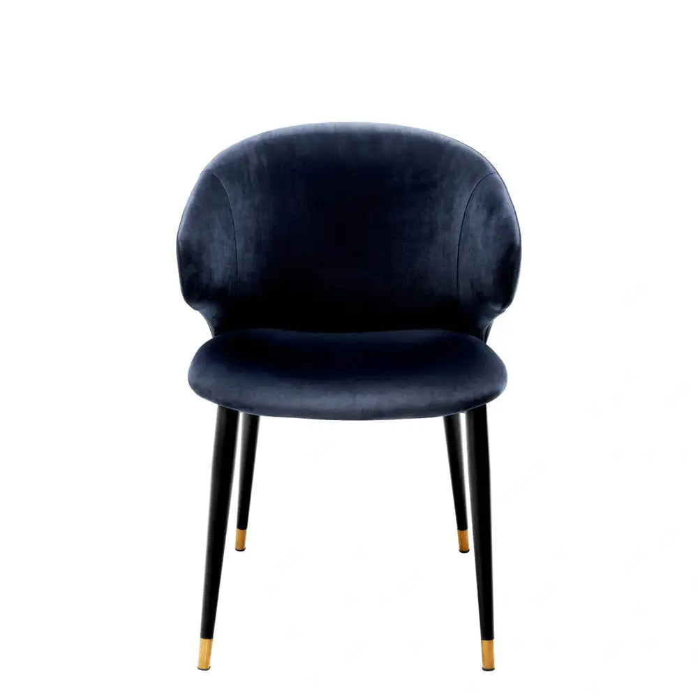 Eichholtz Volante Dining Chair in Savona Midnight Blue With Arm