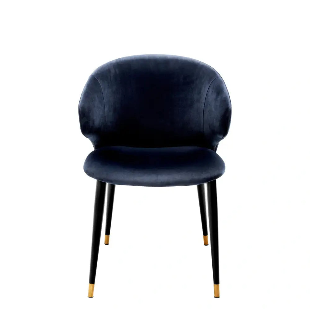 Product photograph of Eichholtz Volante Dining Chair In Savona Midnight Blue With Arm from Olivia's