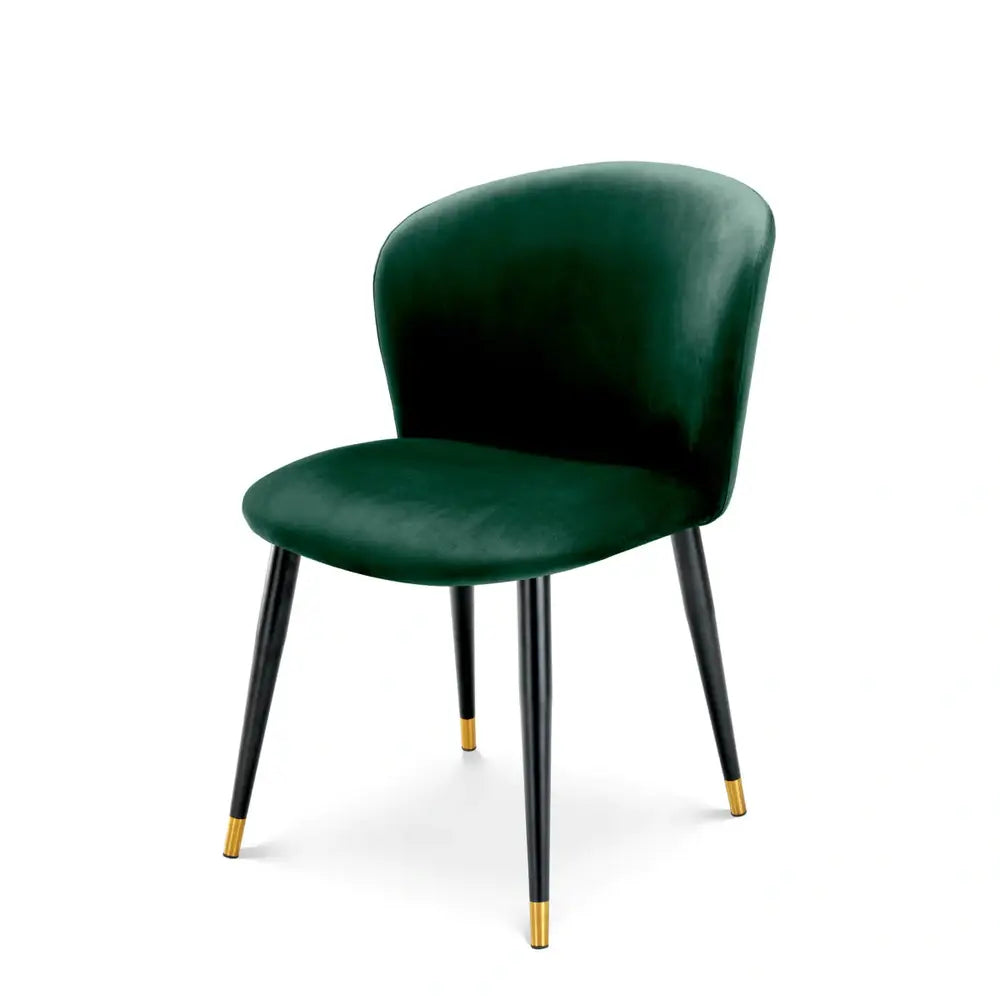 Eichholtz Volante Dining Chair In Roche Dark Green Velvet