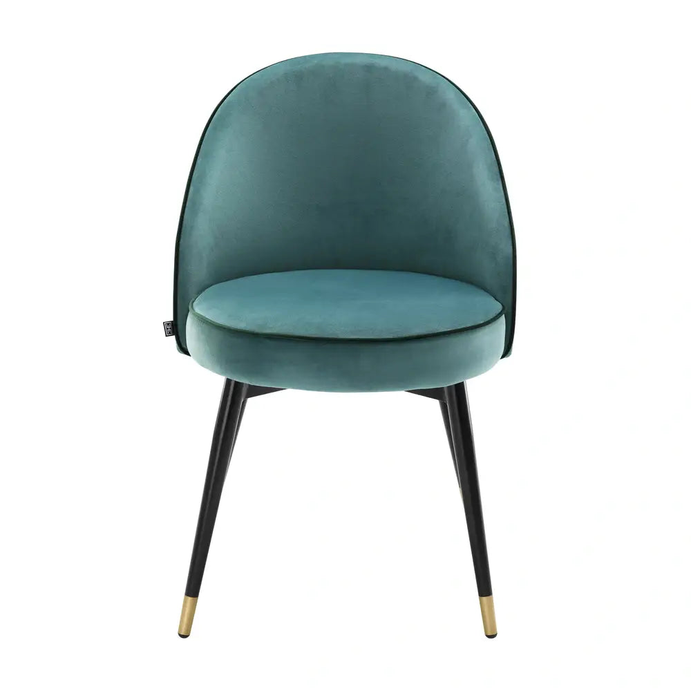 Product photograph of Eichholtz Set Of 2 Cooper Dining Chair In Roche Turquoise Velvet from Olivia's.