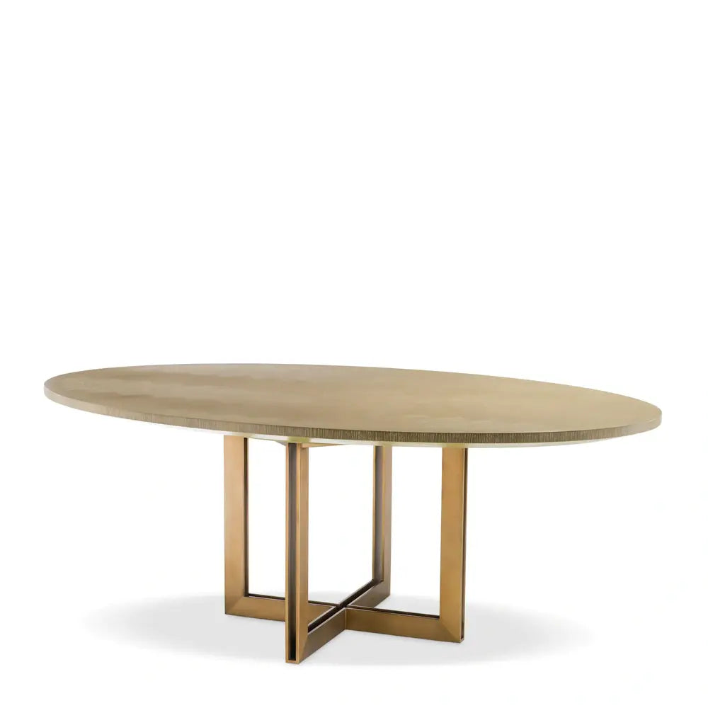 Product photograph of Eichholtz Melchior Oval Dining Table In Washed Oak Veneer from Olivia's