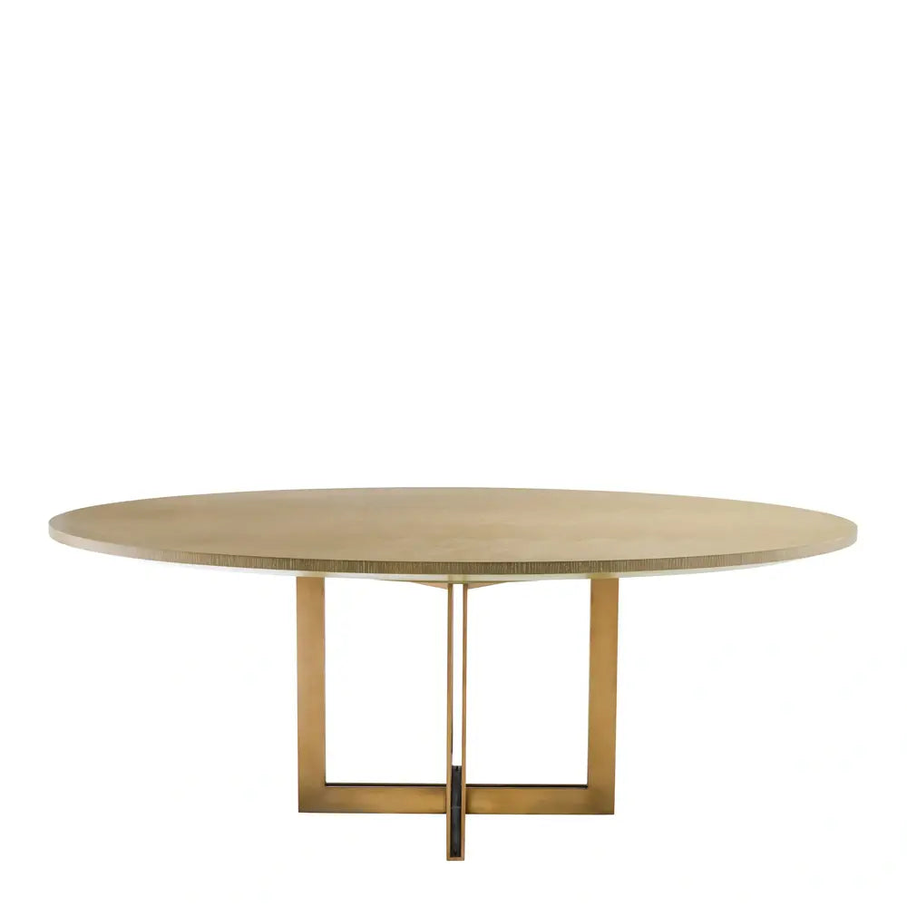 Product photograph of Eichholtz Melchior Oval Dining Table In Washed Oak Veneer from Olivia's.