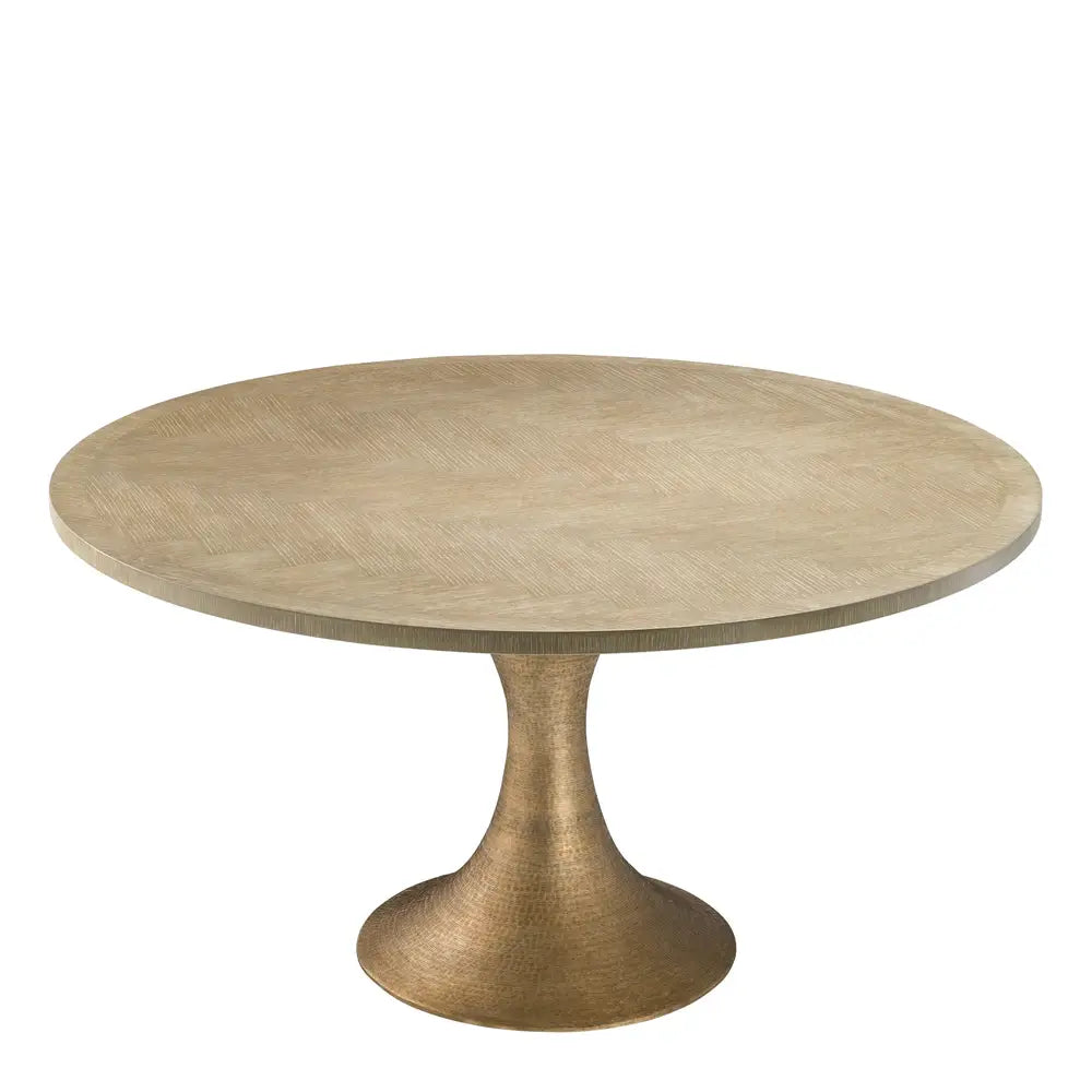 Product photograph of Eichholtz Dining Table Melchior Round Washed Oak Veneer from Olivia's.