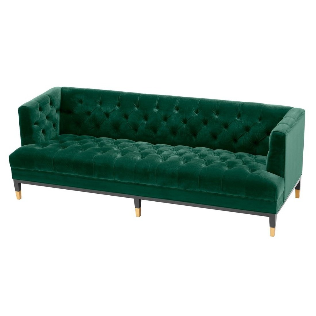 Product photograph of Eichholtz Castelle 3 Seater Sofa Roche Dark Green Velvet from Olivia's.