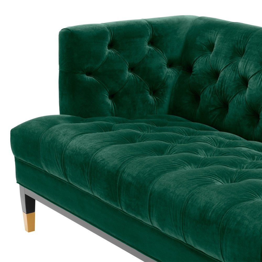 Product photograph of Eichholtz Castelle 3 Seater Sofa Roche Dark Green Velvet from Olivia's.