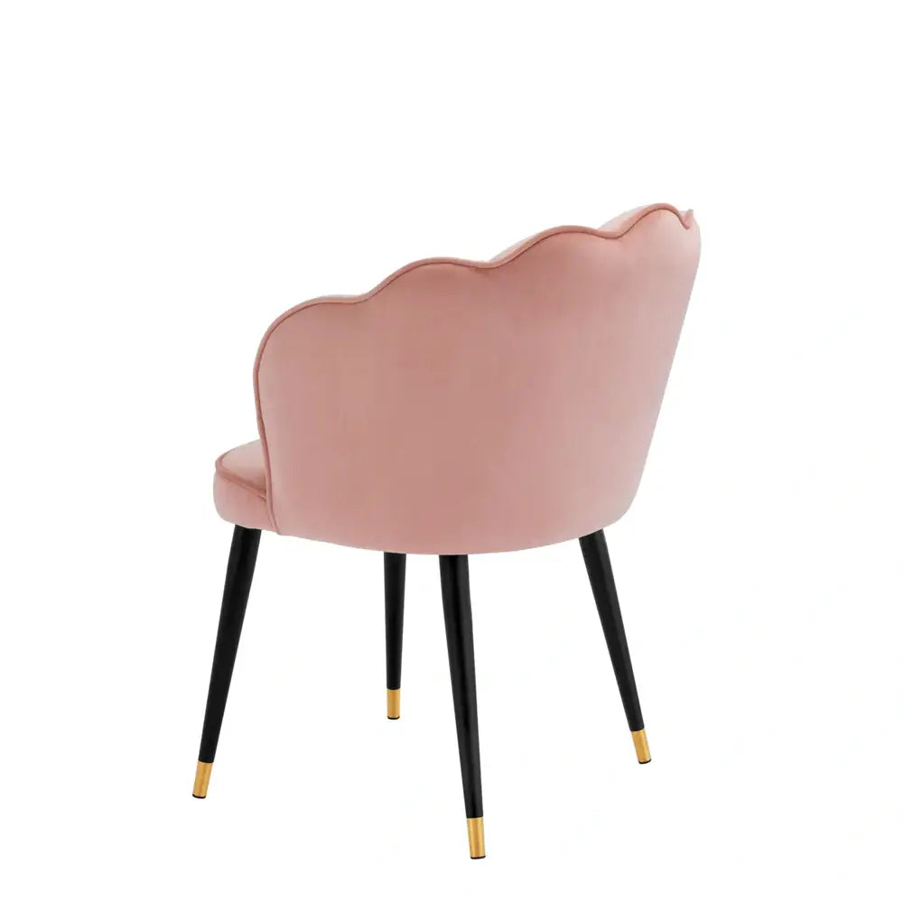 Product photograph of Eichholtz Bristol Dining Chair In Savona Nude Velvet from Olivia's.