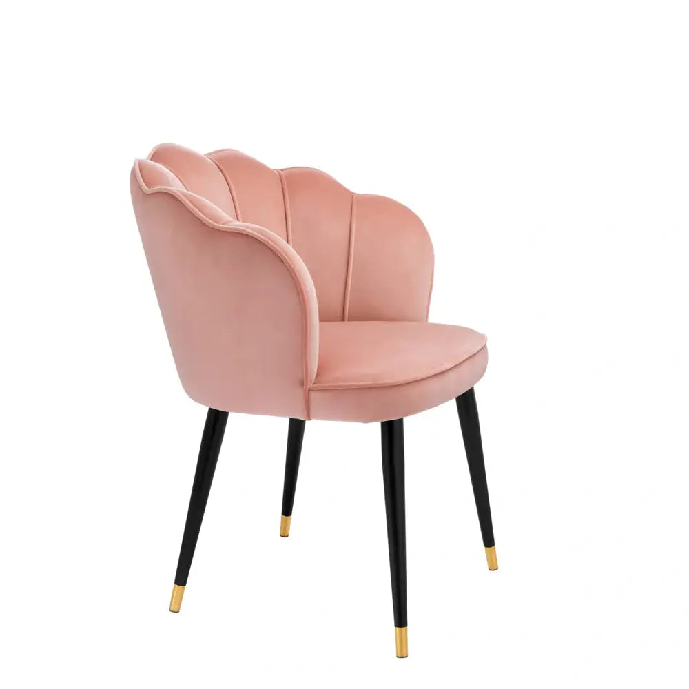 Product photograph of Eichholtz Bristol Dining Chair In Savona Nude Velvet from Olivia's.