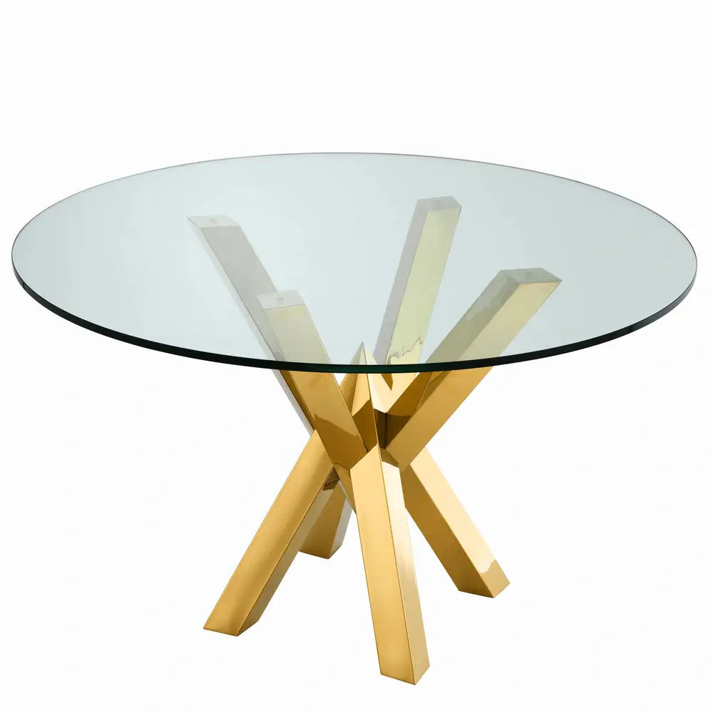 Product photograph of Eichholtz Triumph Dining Table In Gold Finish from Olivia's.