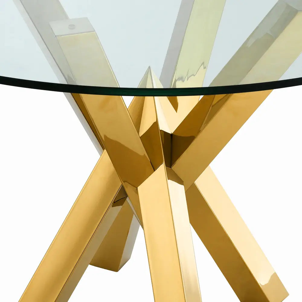 Product photograph of Eichholtz Triumph Dining Table In Gold Finish from Olivia's.