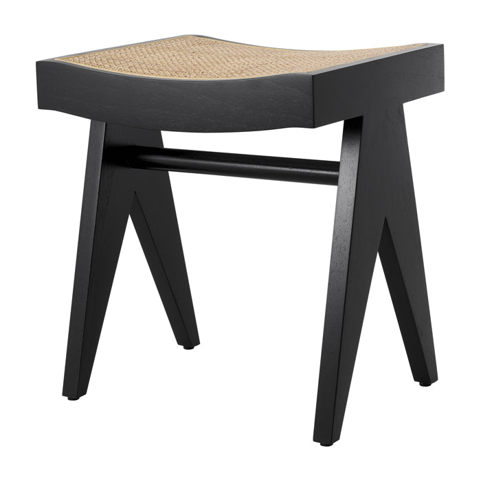 Product photograph of Eichholtz Arnaud Footstool Black from Olivia's