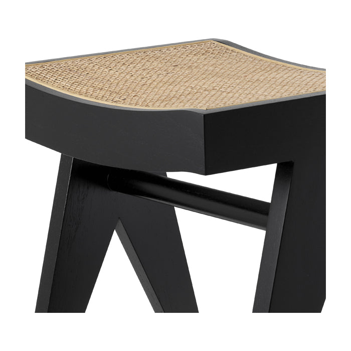 Product photograph of Eichholtz Arnaud Footstool Black from Olivia's.