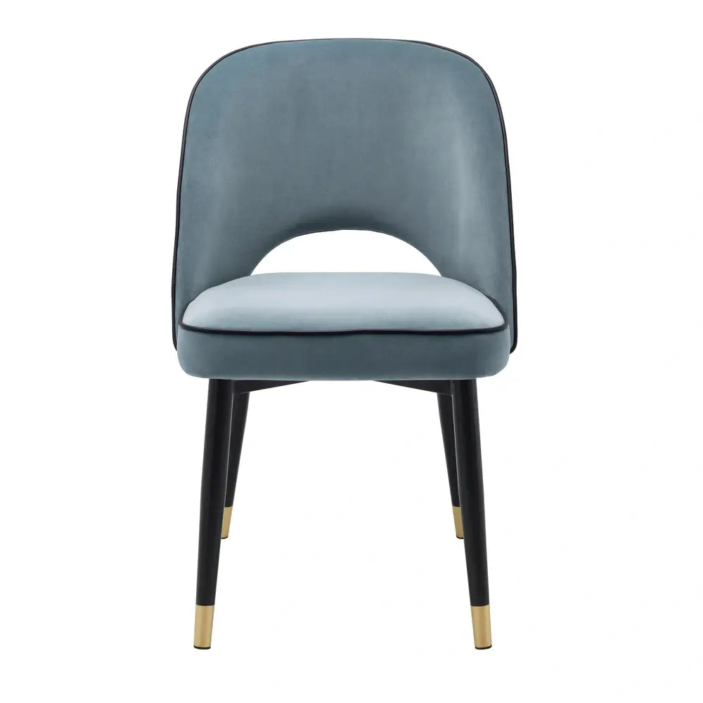 Product photograph of Eichholtz Set Of 2 Cliff Dining Chairs In Velvet Savona Blue from Olivia's.