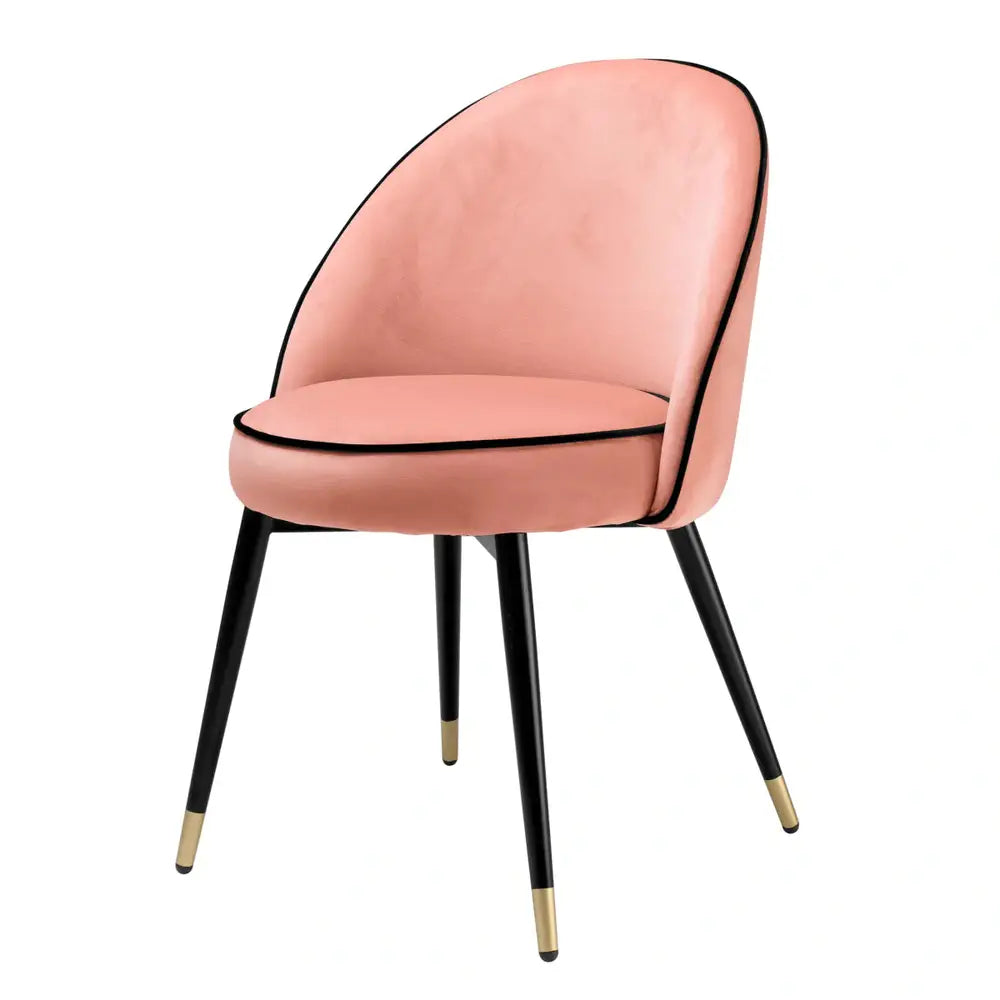 Product photograph of Eichholtz Set Of 2 Cooper Dining Chairs In Savona Nude Velvet from Olivia's.