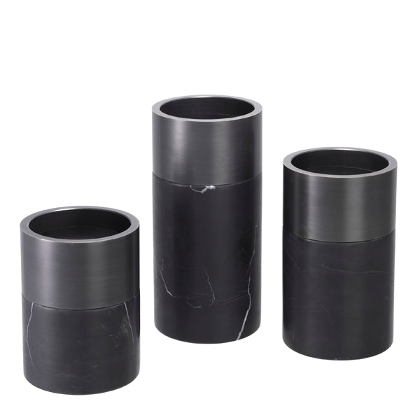 Product photograph of Eichholtz Set Of 3 Sierra Black Candle Holders from Olivia's