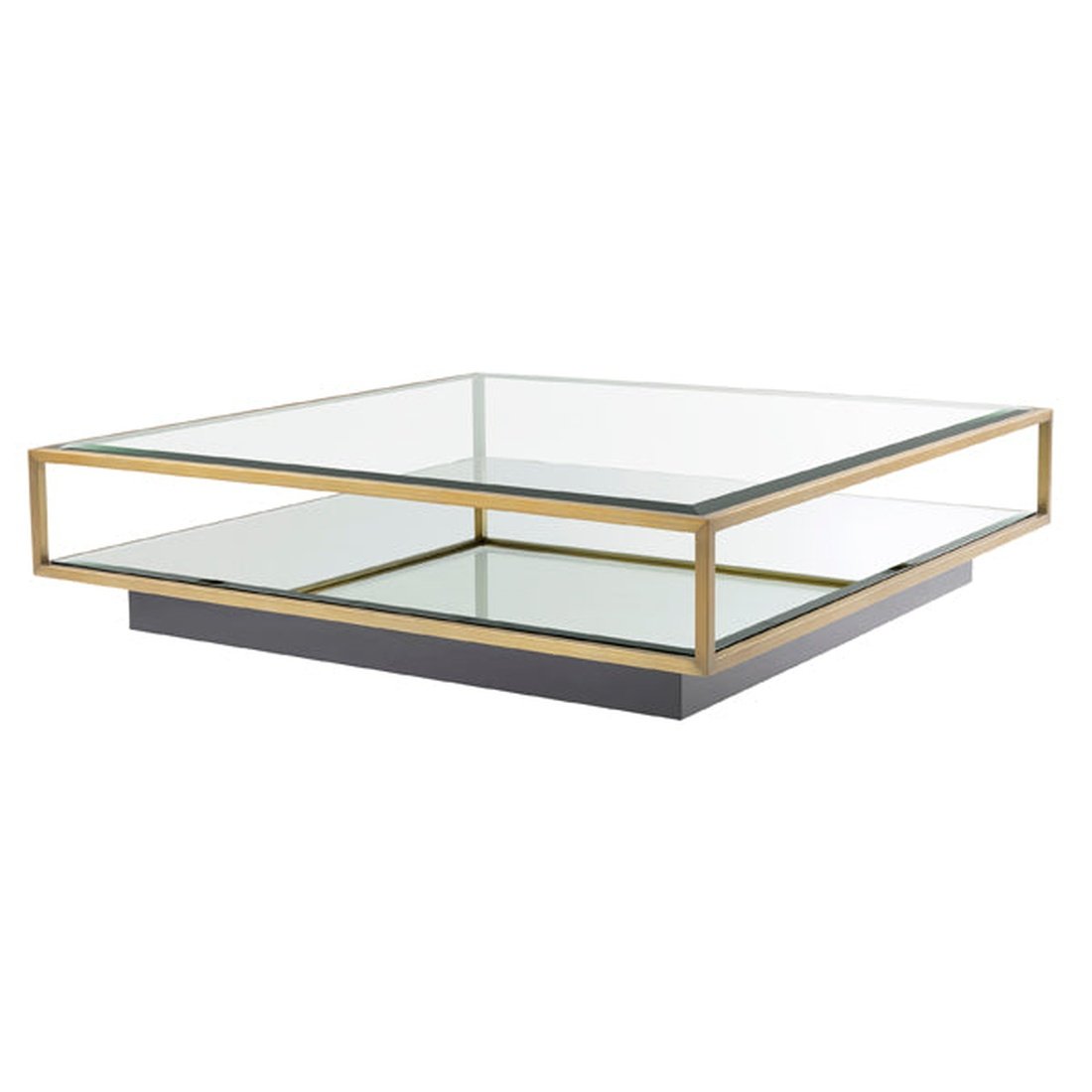 Product photograph of Eichholtz Tortona L Brass Coffee Table from Olivia's.