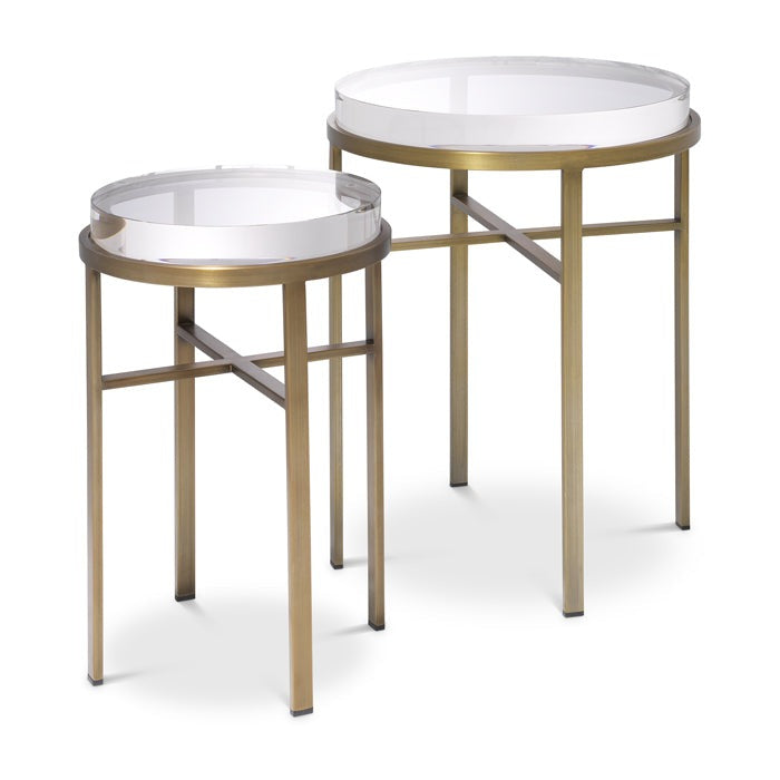 Product photograph of Eichholtz Set Of 2 Hoxton Side Table Brass from Olivia's