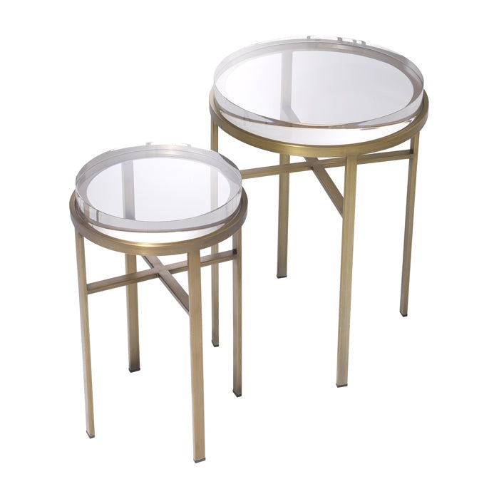 Product photograph of Eichholtz Set Of 2 Hoxton Side Table Brass from Olivia's.