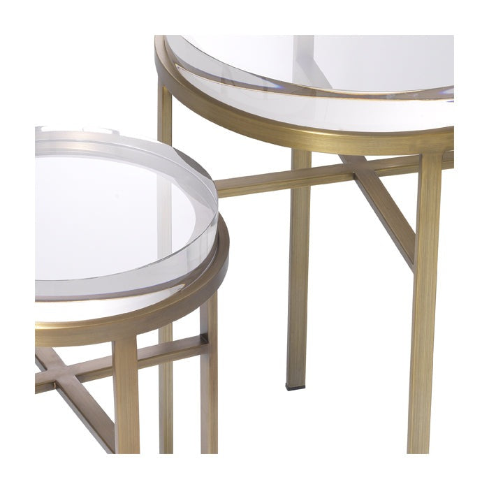 Product photograph of Eichholtz Set Of 2 Hoxton Side Table Brass from Olivia's.