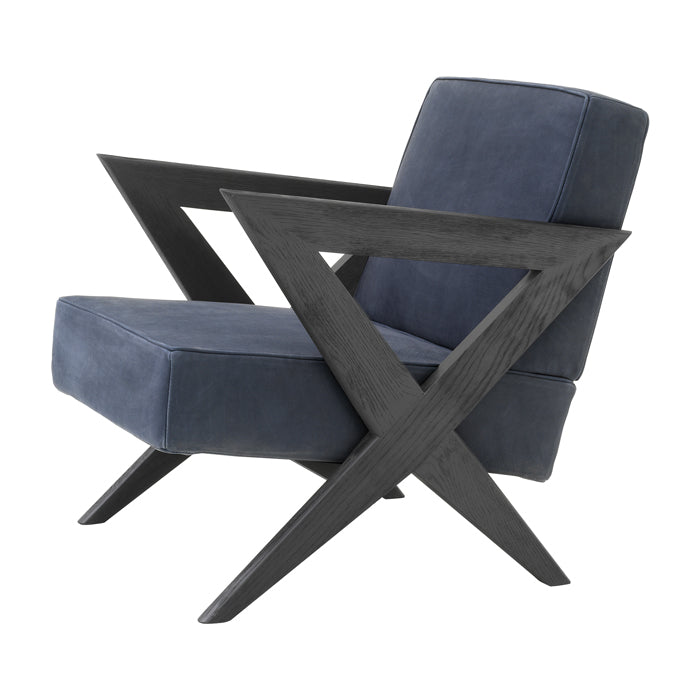 Product photograph of Eichholtz Felippe Occasional Chair Blue from Olivia's.