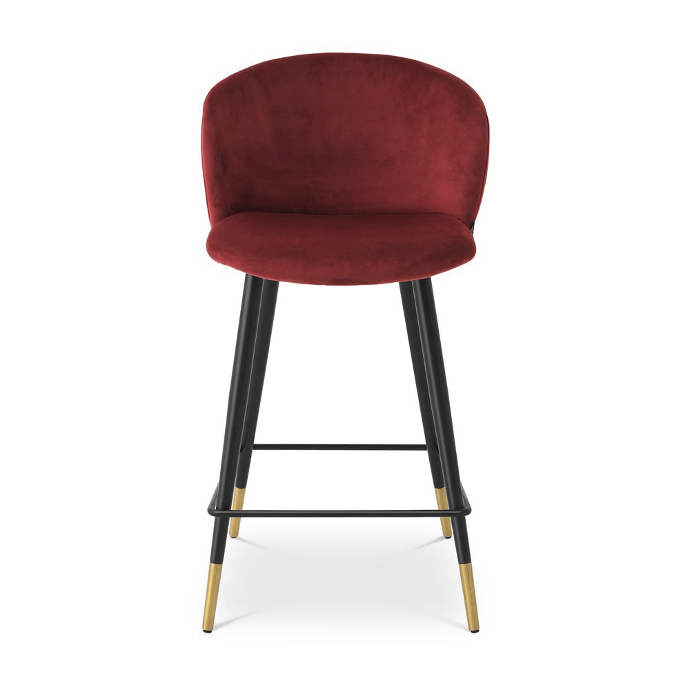 Eichholtz Volante Counter Stool in Roche Bordeaux Velvet