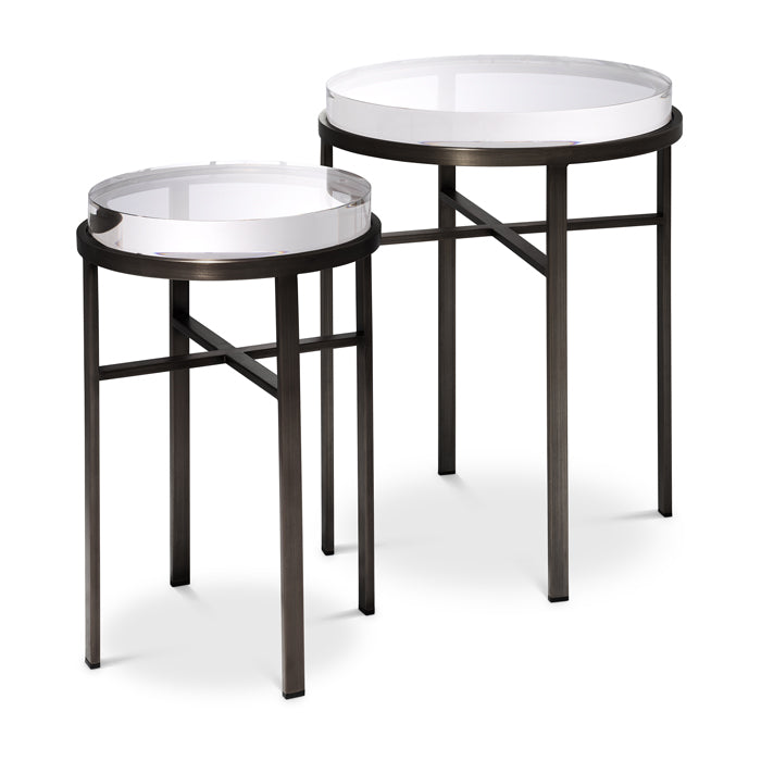 Product photograph of Eichholtz Set Of 2 Hoxton Side Table Bronze from Olivia's