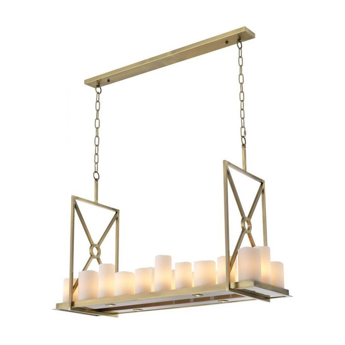 Product photograph of Eichholtz Commodore Rectangular Chandelier Brass from Olivia's