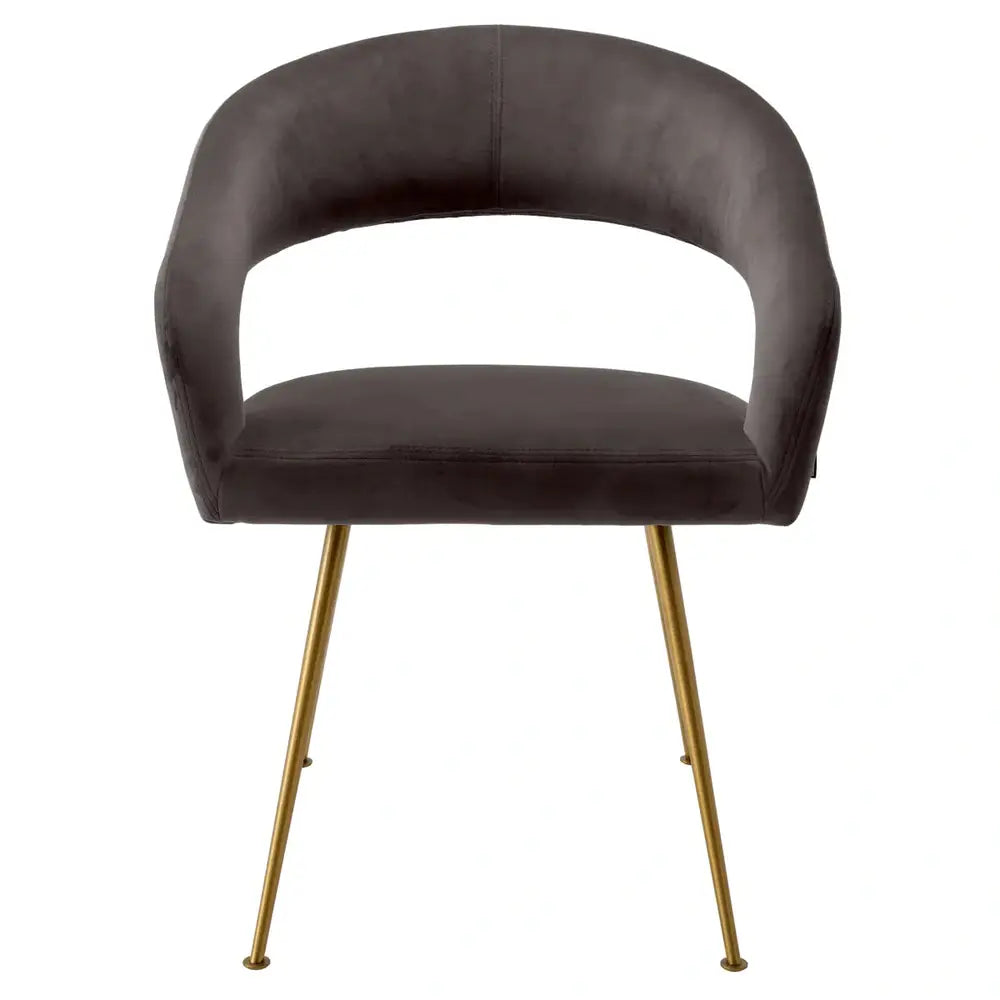 Eichholtz Bravo Dining Chair in Savona Grey Velvet