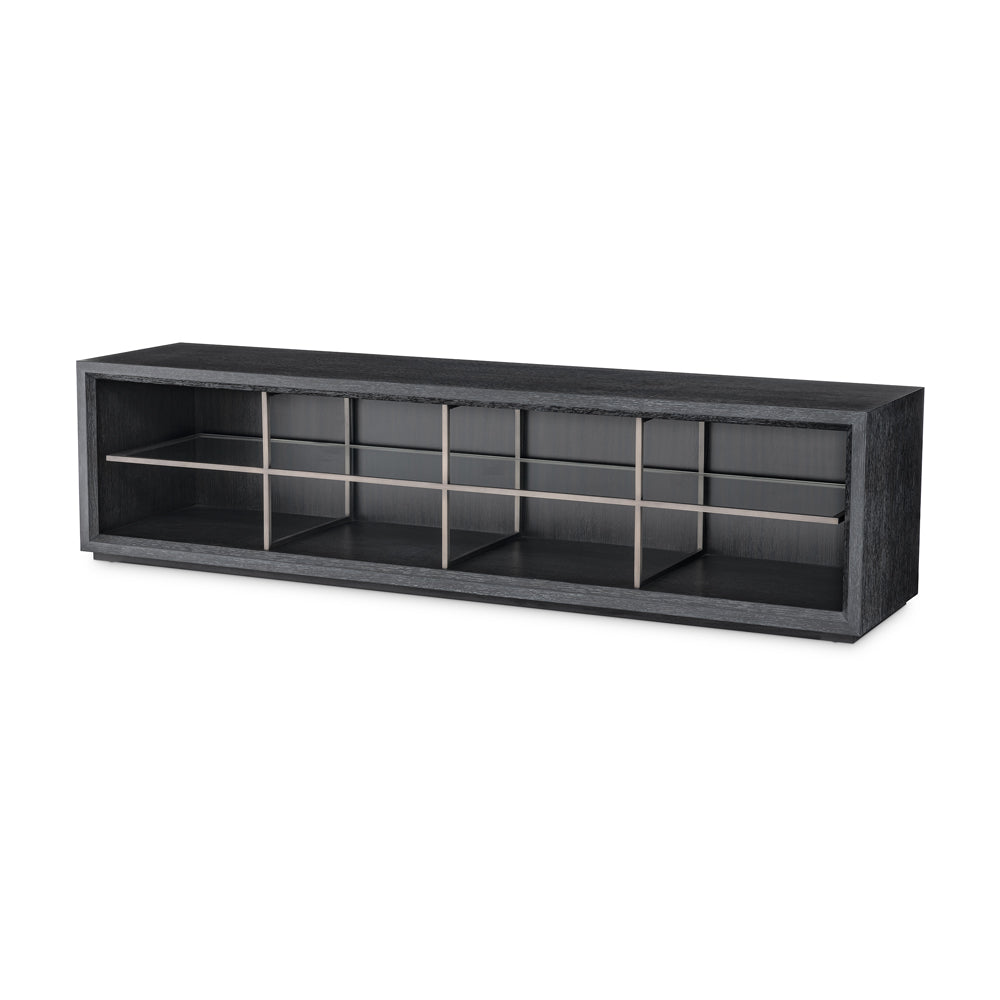 Eichholtz Hennessey Large Tv Cabinet Hennessey In Charcoal Grey Oak Veneer