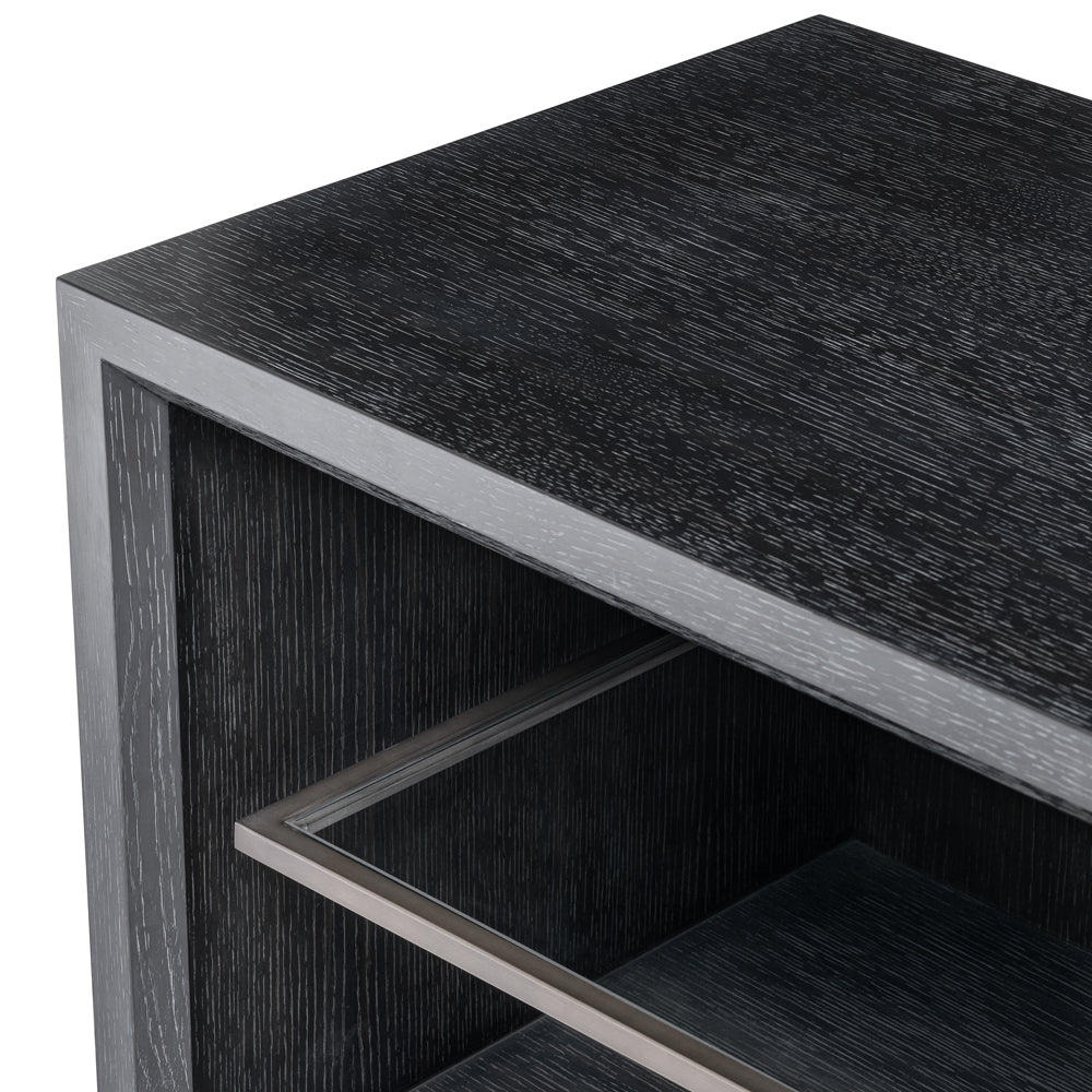 Product photograph of Eichholtz Hennessey Large Tv Cabinet Hennessey In Charcoal Grey Oak Veneer from Olivia's.
