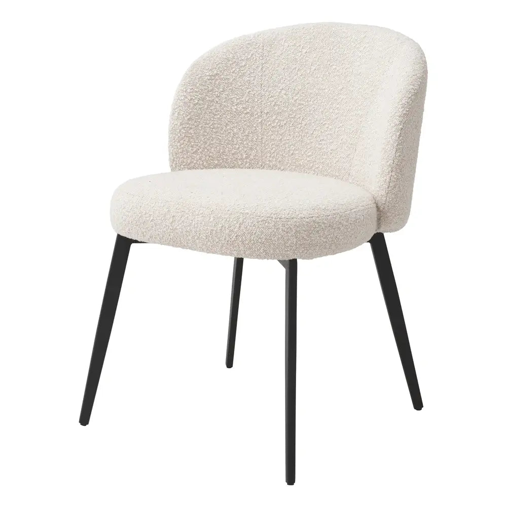 Eichholtz Set of 2 Lloyd Dining Chairs in Bouclé Cream