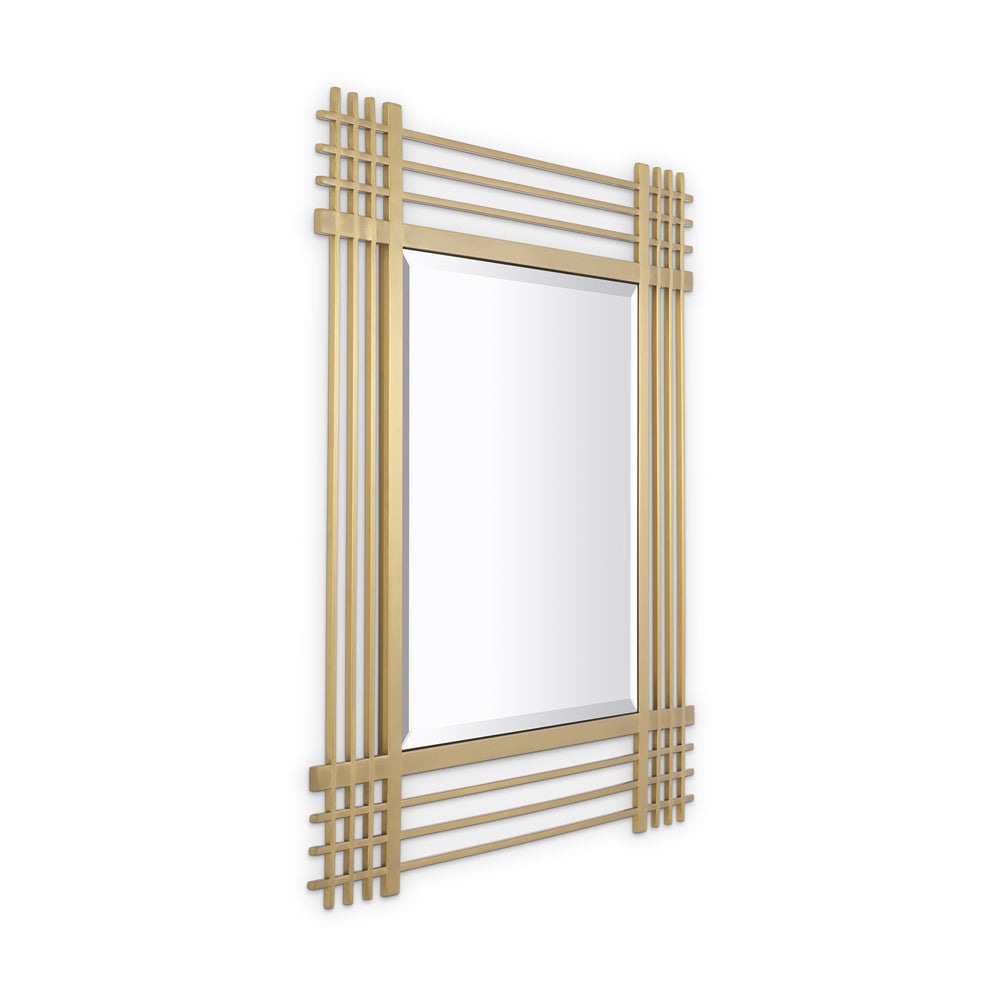 Eichholtz Pierce Square Mirror in Brushed Brass