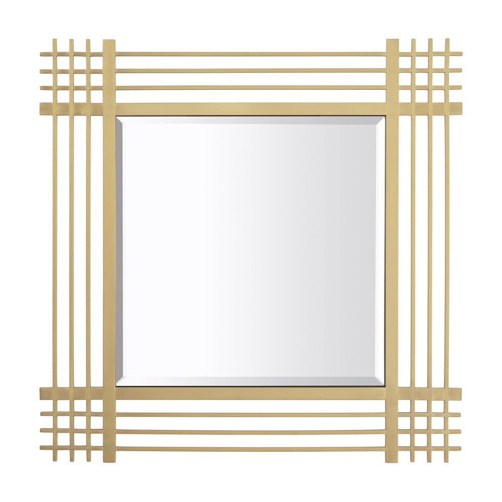 Product photograph of Eichholtz Pierce Square Mirror In Brushed Brass from Olivia's.