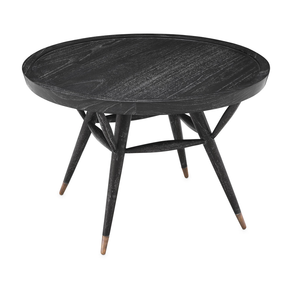Product photograph of Eichholtz Phoenix Side Table In Charcoal Grey Veneer from Olivia's.