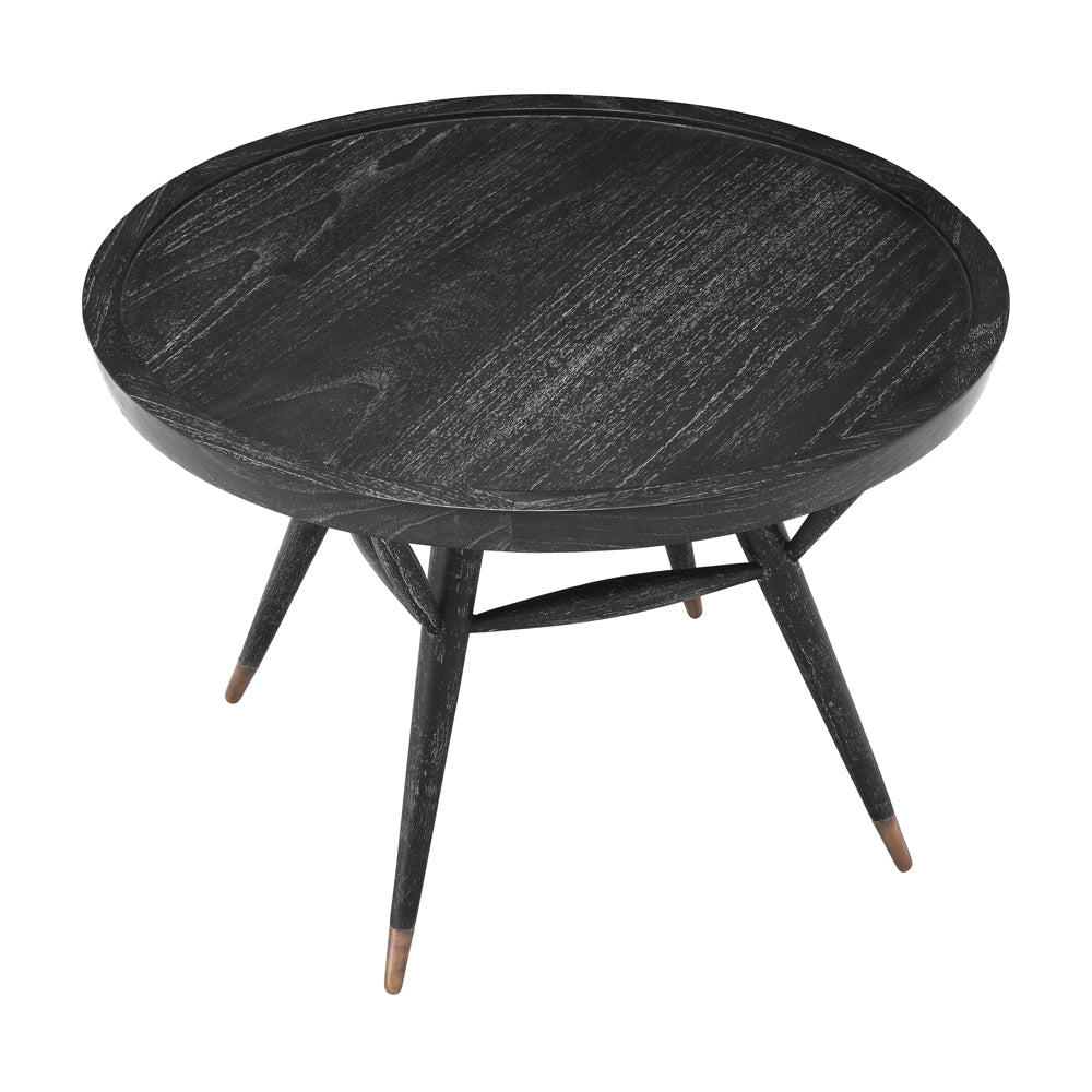 Product photograph of Eichholtz Phoenix Side Table In Charcoal Grey Veneer from Olivia's.