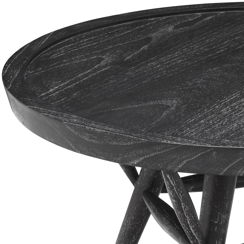 Product photograph of Eichholtz Phoenix Side Table In Charcoal Grey Veneer from Olivia's.