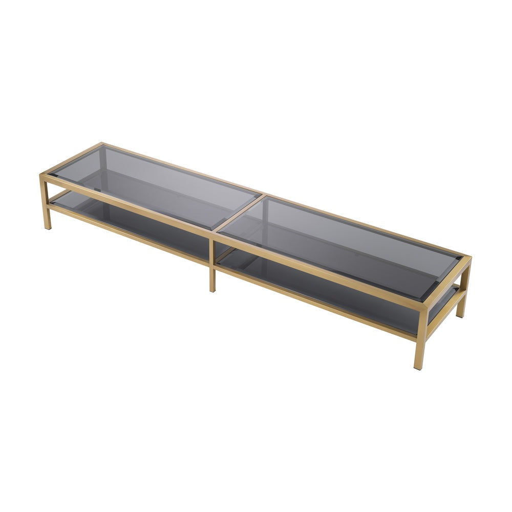 Product photograph of Eichholtz Duel Tv Cabinet In Brushed Brass from Olivia's.