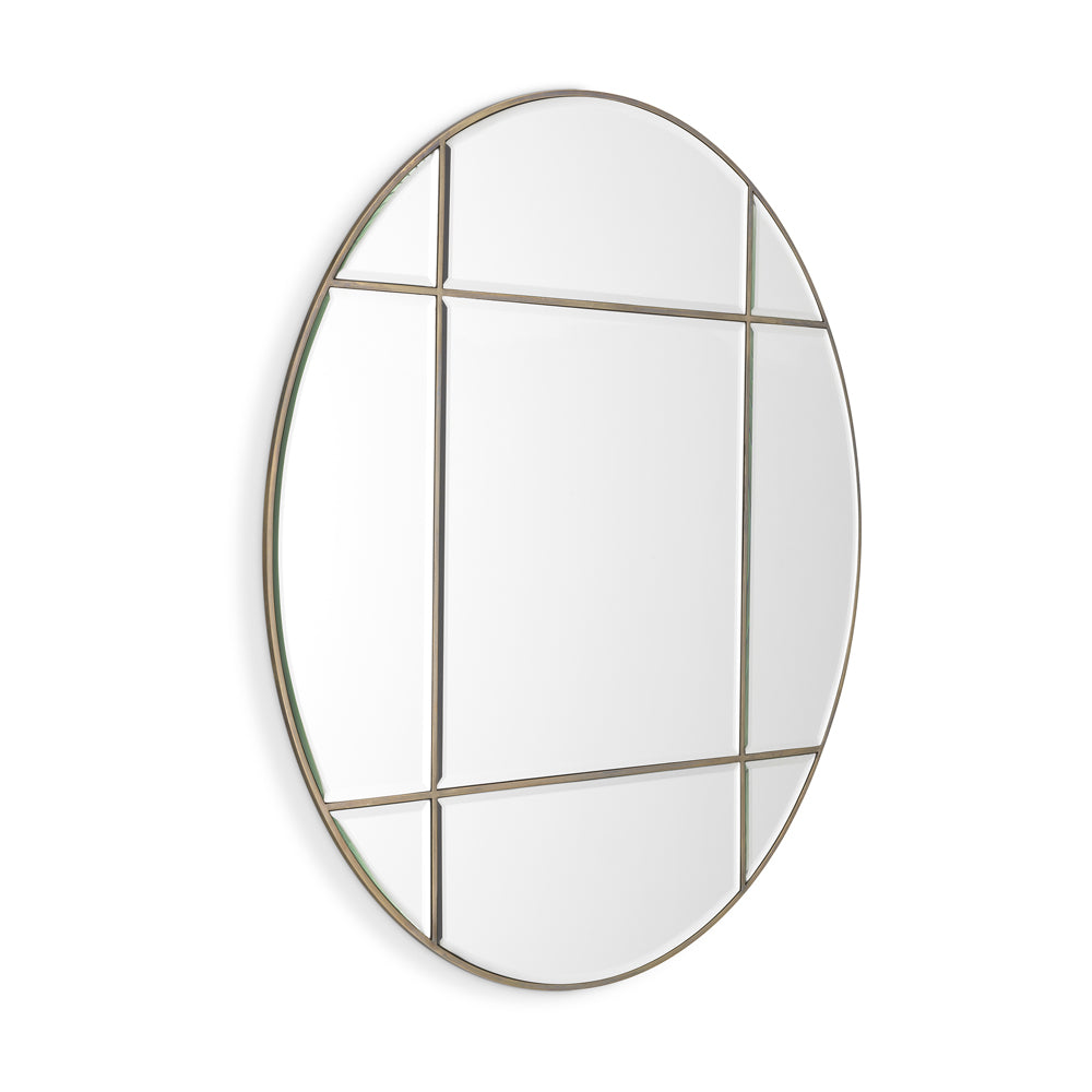 Product photograph of Eichholtz Beaumont Round Mirror Beaumont In Vintage Brass from Olivia's.