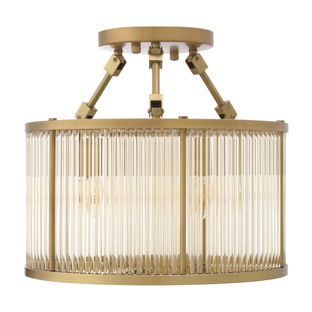 Product photograph of Eichholtz Small Bernardi Rectangular Chandelier In Antique Brass from Olivia's.