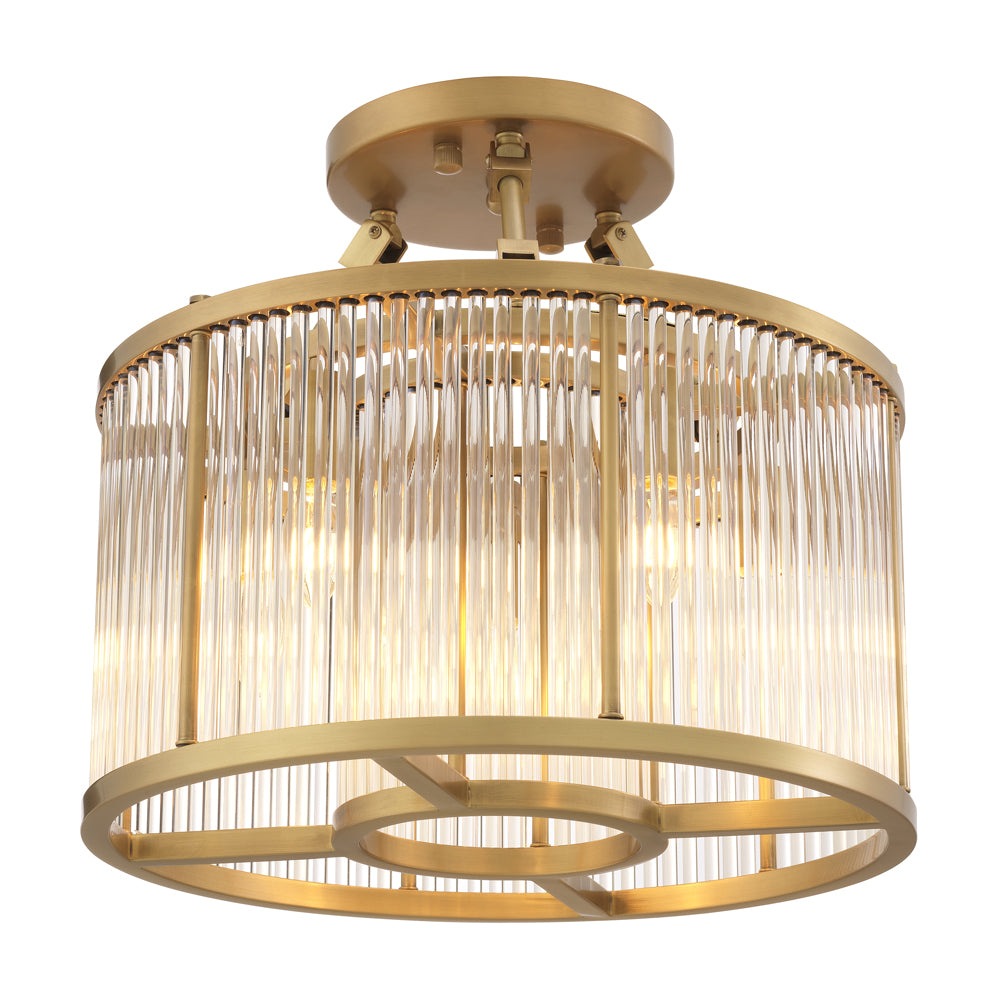 Product photograph of Eichholtz Small Bernardi Rectangular Chandelier In Antique Brass from Olivia's.