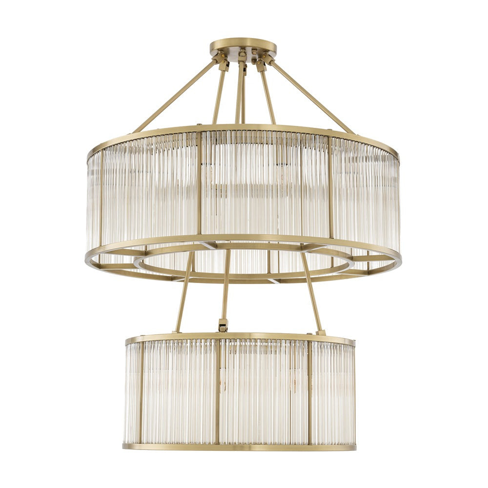 Eichholtz Bernardi Chandelier in Antique Brass