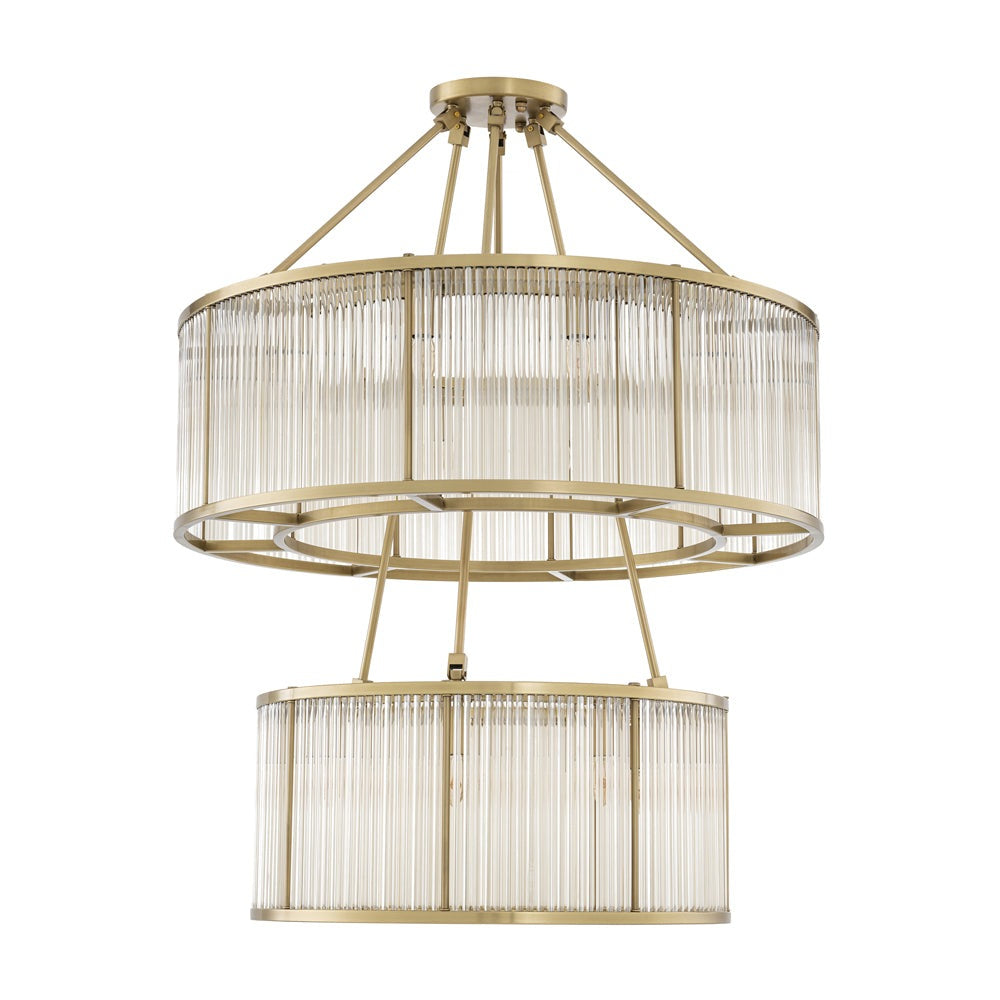 Product photograph of Eichholtz Bernardi Chandelier In Antique Brass from Olivia's.