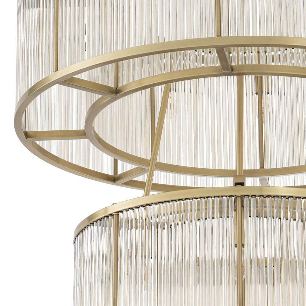 Product photograph of Eichholtz Bernardi Chandelier In Antique Brass from Olivia's.