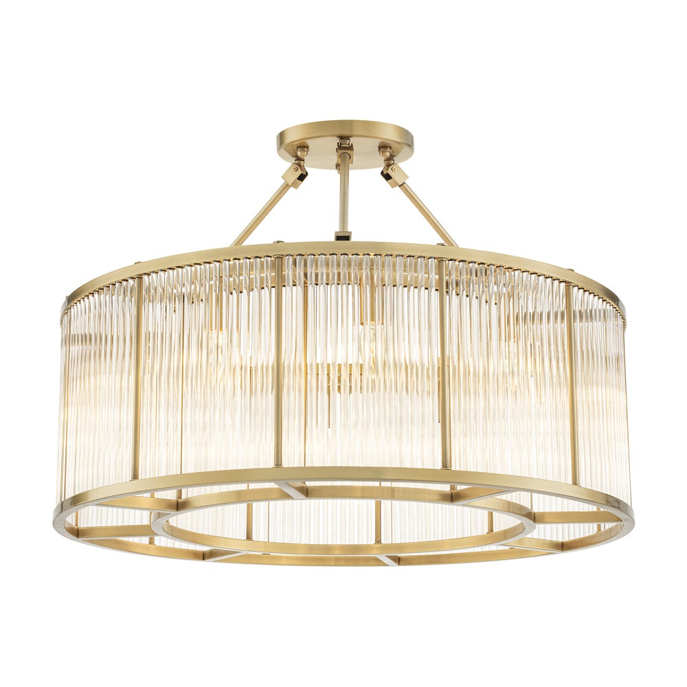 Product photograph of Eichholtz Large Bernardi Ceiling Lamp In Antique Brass from Olivia's