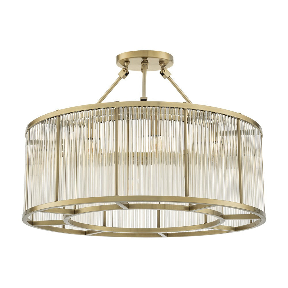 Product photograph of Eichholtz Large Bernardi Ceiling Lamp In Antique Brass from Olivia's.