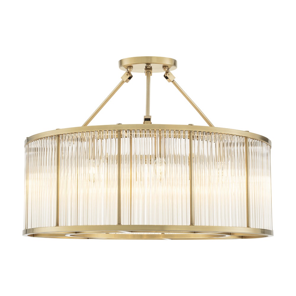 Product photograph of Eichholtz Large Bernardi Ceiling Lamp In Antique Brass from Olivia's.