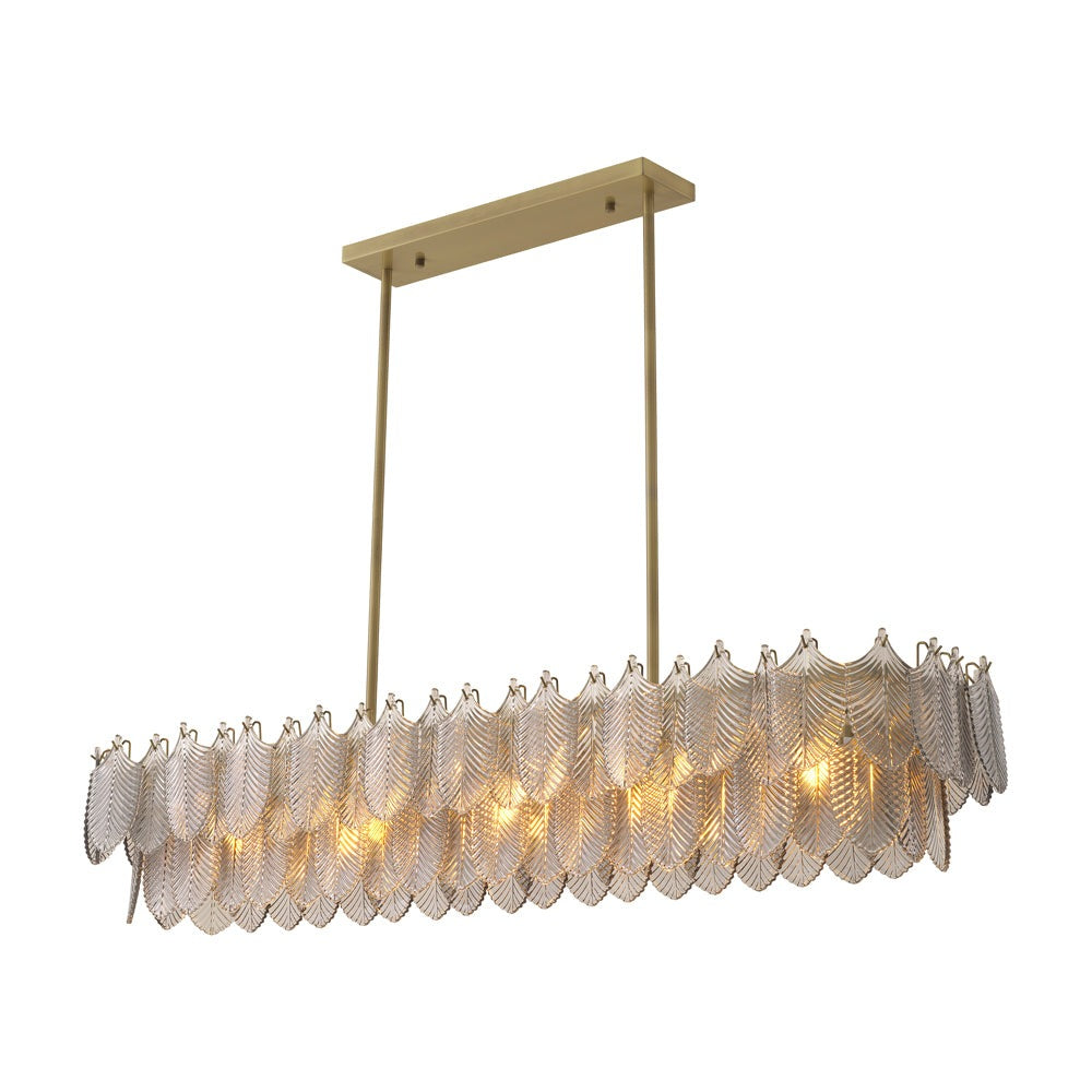 Eichholtz Verbier Rectangular Chandelier in Light Brushed Brass