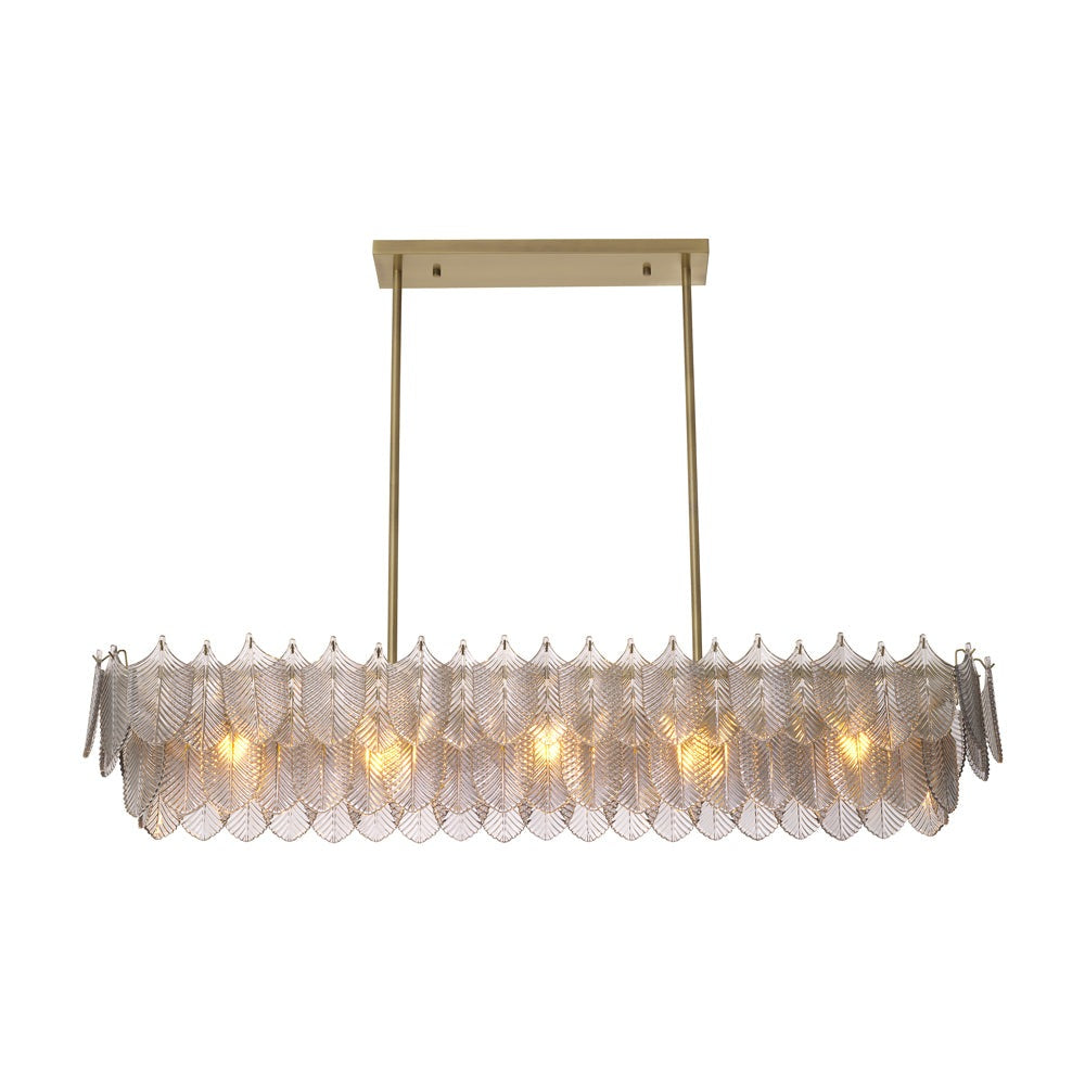 Product photograph of Eichholtz Verbier Rectangular Chandelier In Light Brushed Brass from Olivia's.